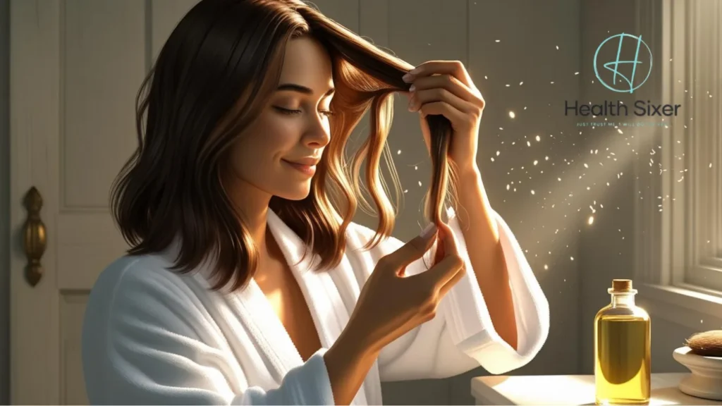girl is maintaining a clean scalp routine
